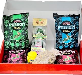 VRINDAVANBAZAAR.COM TOTA Herbal Gulal Holi Gift Pack, Holi Colour Powder, Herbal Spray, Tesu Ke Phool, Chandan Tika –Pack of 4